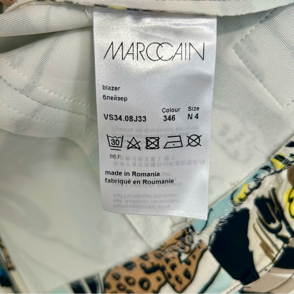 Marc Cain Cartoon Print Blazer Sz 8 Deep Sea - Picture 13 of 16